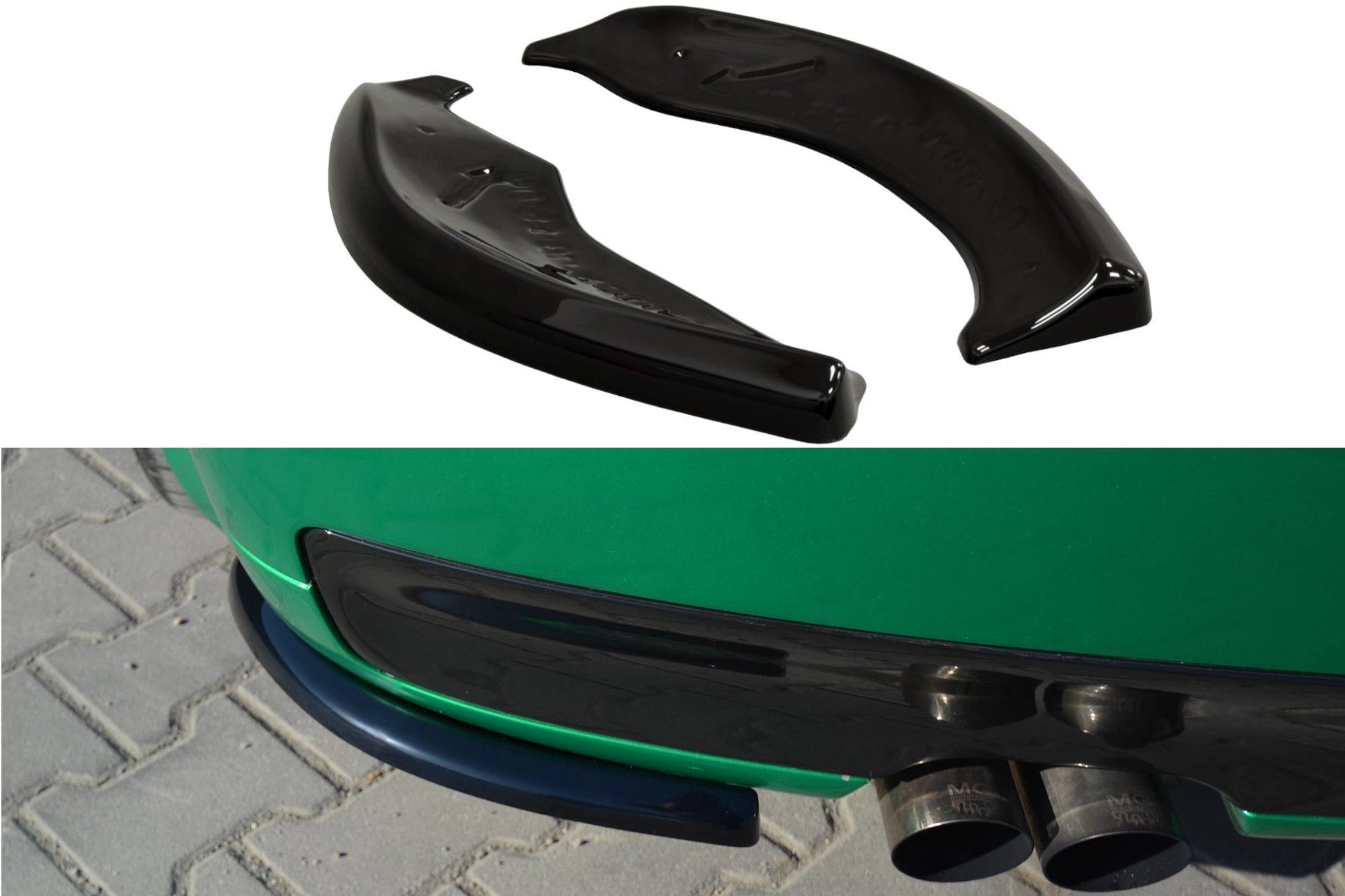 Heck Ansatz Flaps Diffusor V.1 für AUDI S3 8L schwarz Hochglanz
