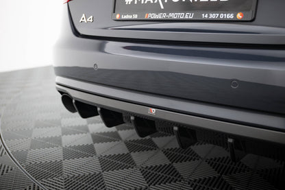 Diffusor Heck Ansatz für Audi A4 B8 Facelift (Einzelauspuff li. re.)