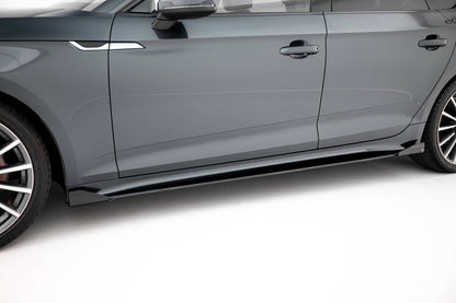 Street Pro Seitenschweller Ansatz für + Flaps Audi A5 Sportback F5 Facelift schwarz Hochglanz