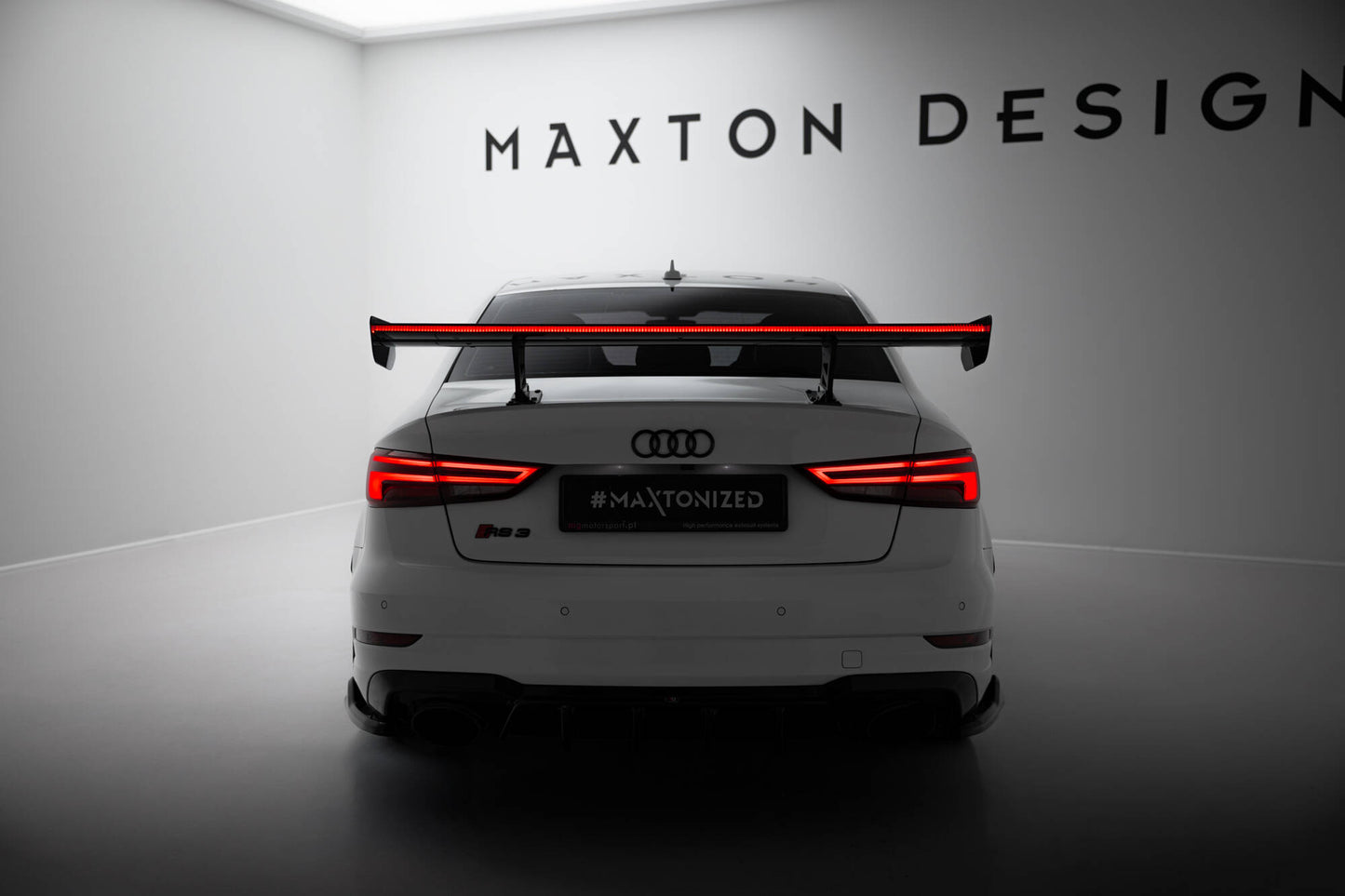 Carbon Spoiler With Internal Brackets Uprights + LED Audi A3 / A3 S-Line / S3 / RS3 Limousine 8V / 8V Facelift