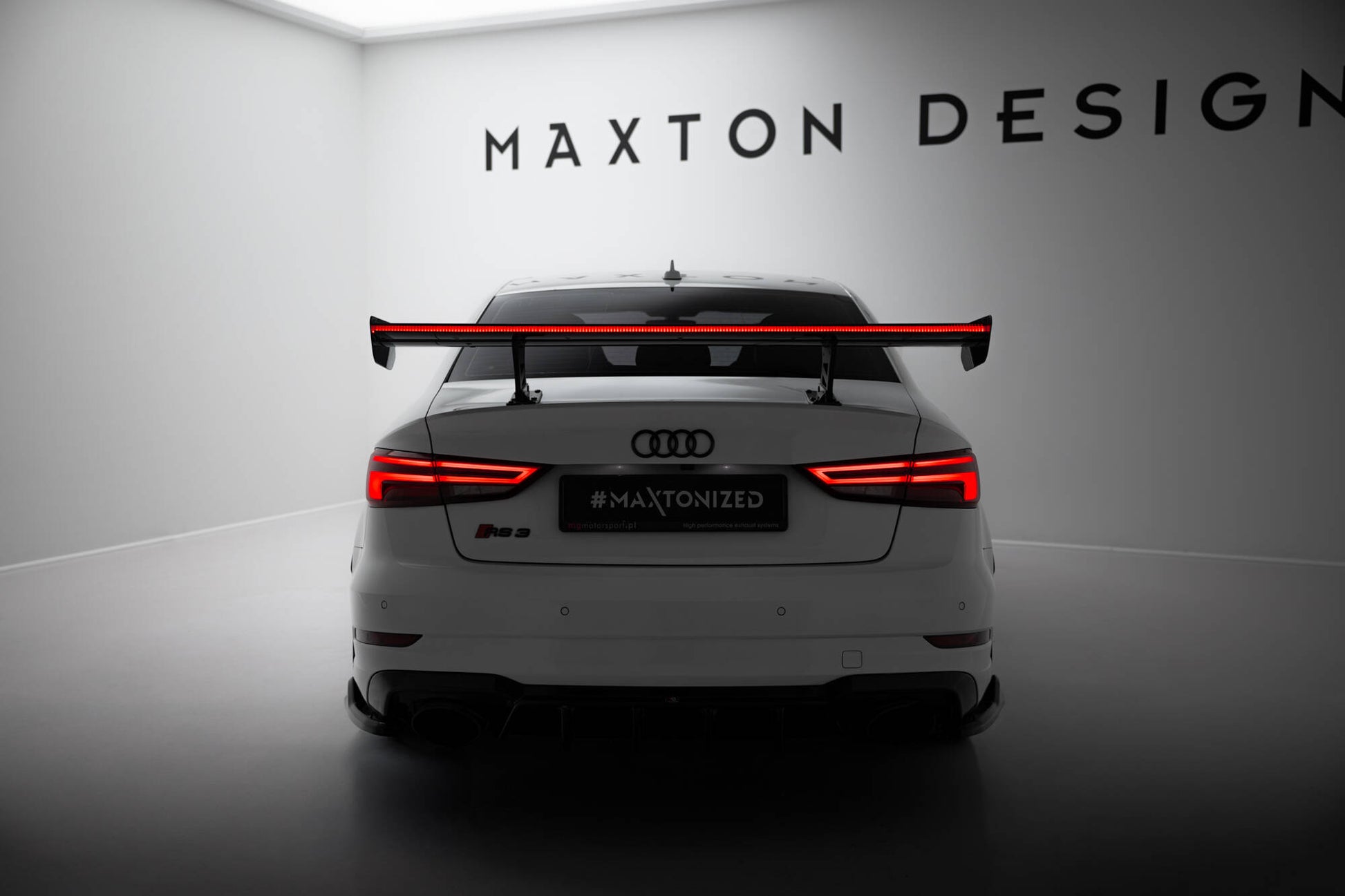 Carbon Spoiler With Internal Brackets Uprights + LED Audi A3 / A3 S-Line / S3 / RS3 Limousine 8V / 8V Facelift