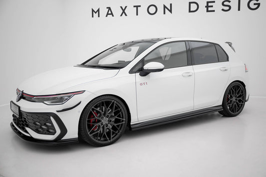 Seitenschweller Ansatz für VW Golf GTI / GTE / GTI Clubsport / GTD / R-Line Mk8 schwarz Hochglanz