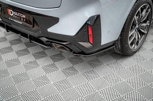 Heck Ansatz Flaps Diffusor für BMW X4 M-Paket G02 Facelift schwarz Hochglanz