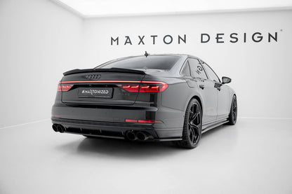 Heck Ansatz Flaps Diffusor für Audi S8 D5 schwarz Hochglanz