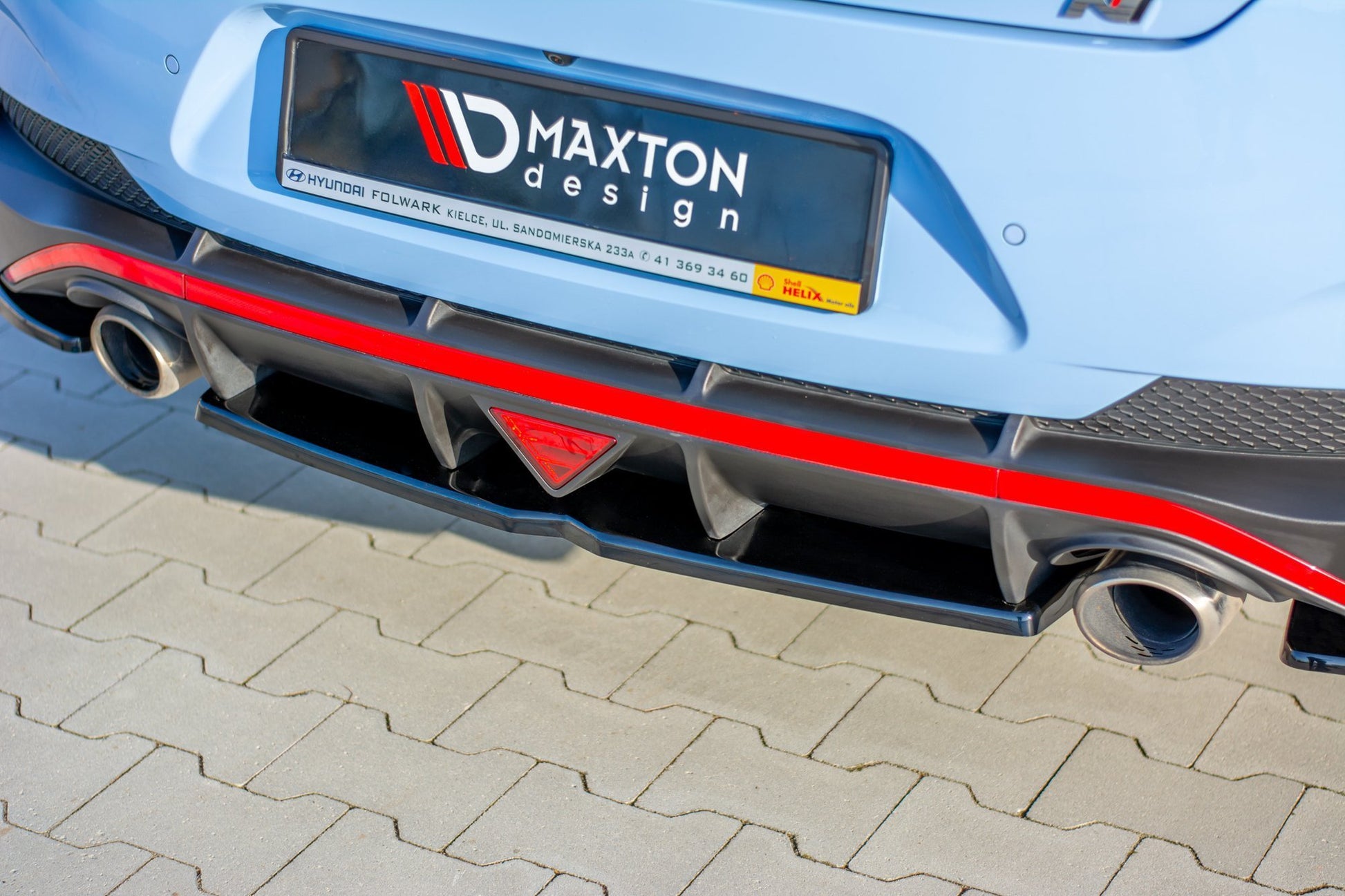 Mittlerer Diffusor Heck Ansatz für Hyundai I30 N Mk3 Fastback  schwarz matt