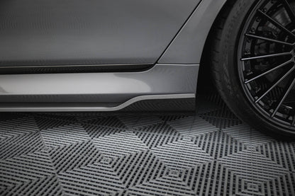 Set of Carbon Fiber Splitters BMW 7 M-Paket G11 Facelift schwarz matt