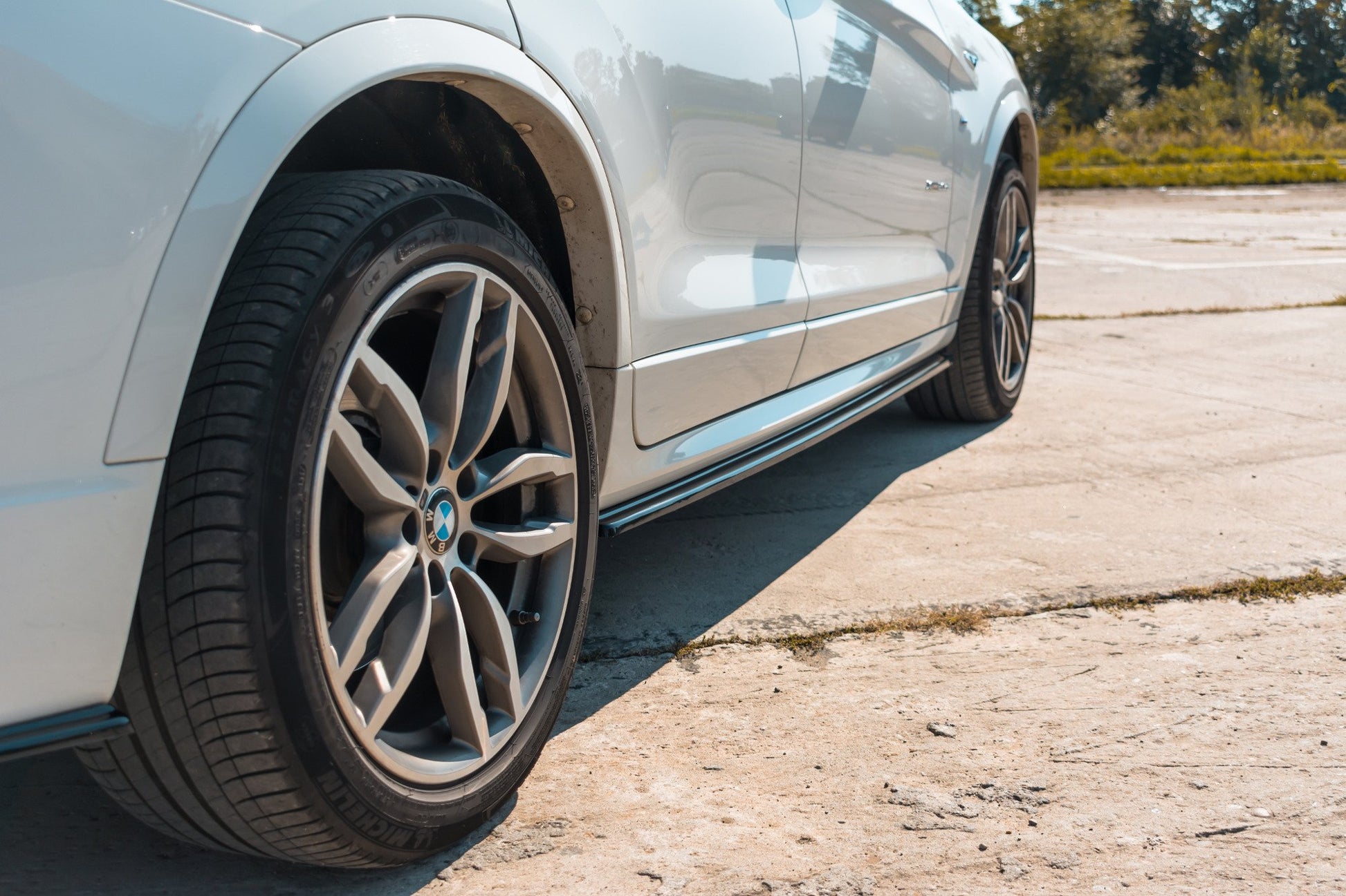 Seitenschweller Ansatz für BMW X3 M-Paket F25 Facelift schwarz Hochglanz
