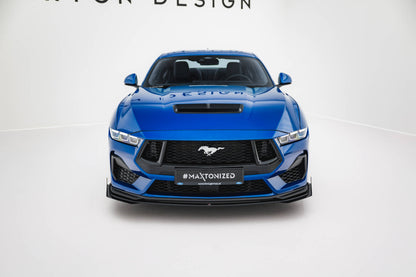 Street Pro Front Ansatz + Flaps für Ford Mustang GT Mk7 schwarz Hochglanz