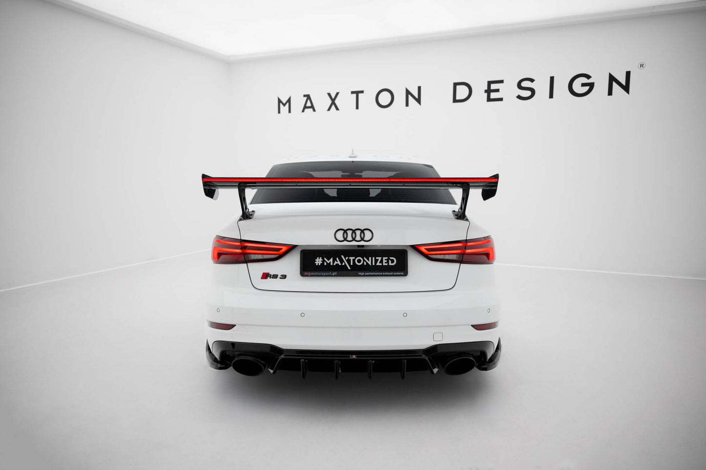 Carbon Spoiler With External Brackets Uprights + LED Audi A3 / A3 S-Line / S3 / RS3 Limousine 8V / 8V Facelift