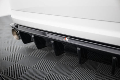 Diffusor Heck Ansatz für Volkswagen Jetta GLI Mk7 schwarz Hochglanz