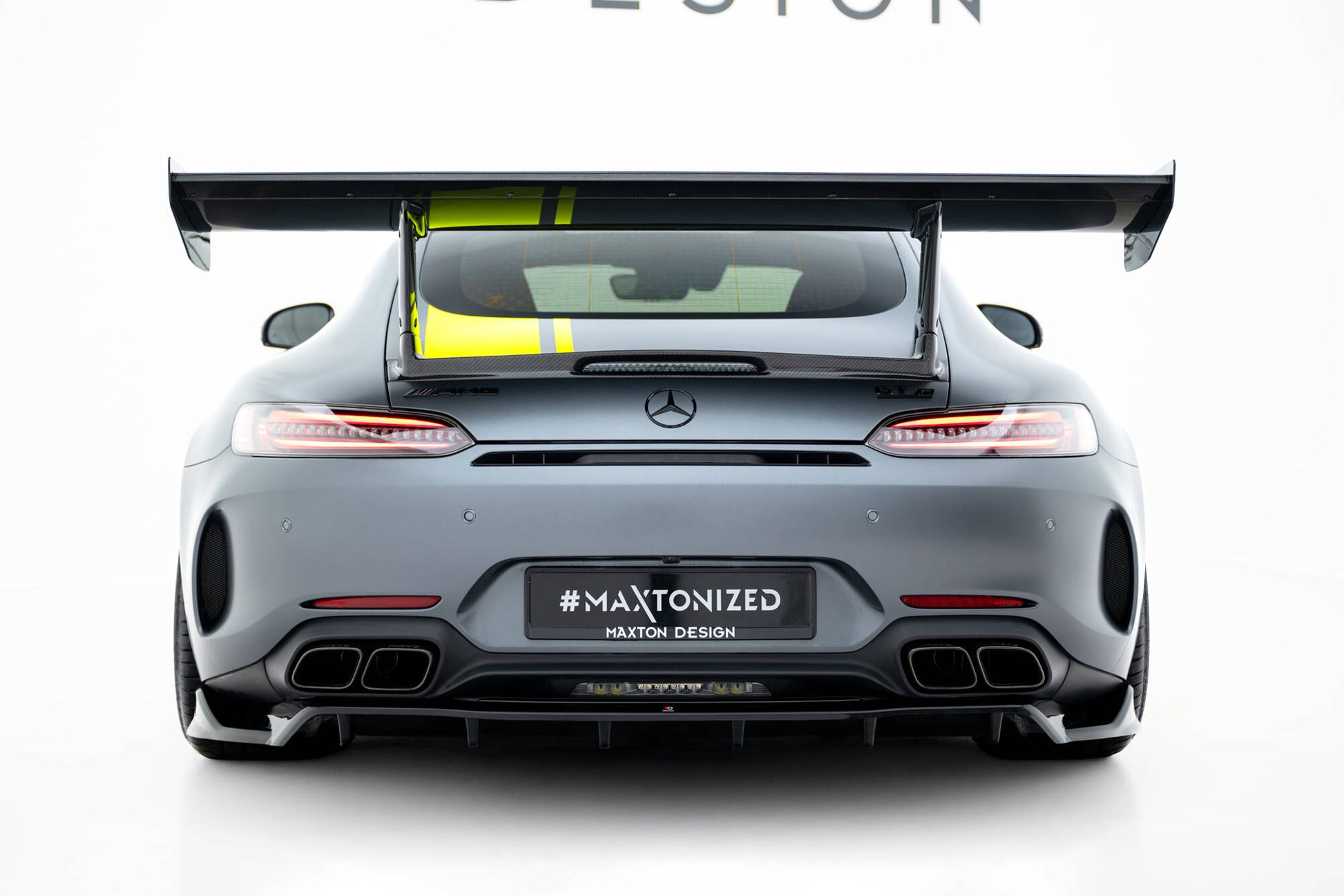 Mittlerer Cup Diffusor DTM Look Heck Ansatz für Mercedes-AMG GT C C190 Facelift schwarz Hochglanz