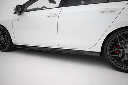 Seitenschweller Ansatz für V.3 für VW Golf GTI / GTE / GTI Clubsport / GTD / R-Line Mk8 schwarz Hochglanz