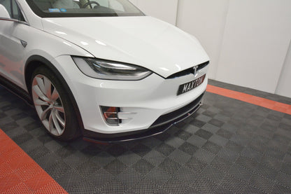 Front Ansatz V.2 für TESLA MODEL X schwarz Hochglanz