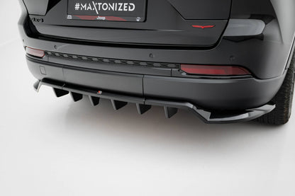 Mittlerer Cup Diffusor DTM Look Heck Ansatz für Jeep Grand Cherokee Trailhawk Mk5 schwarz Hochglanz