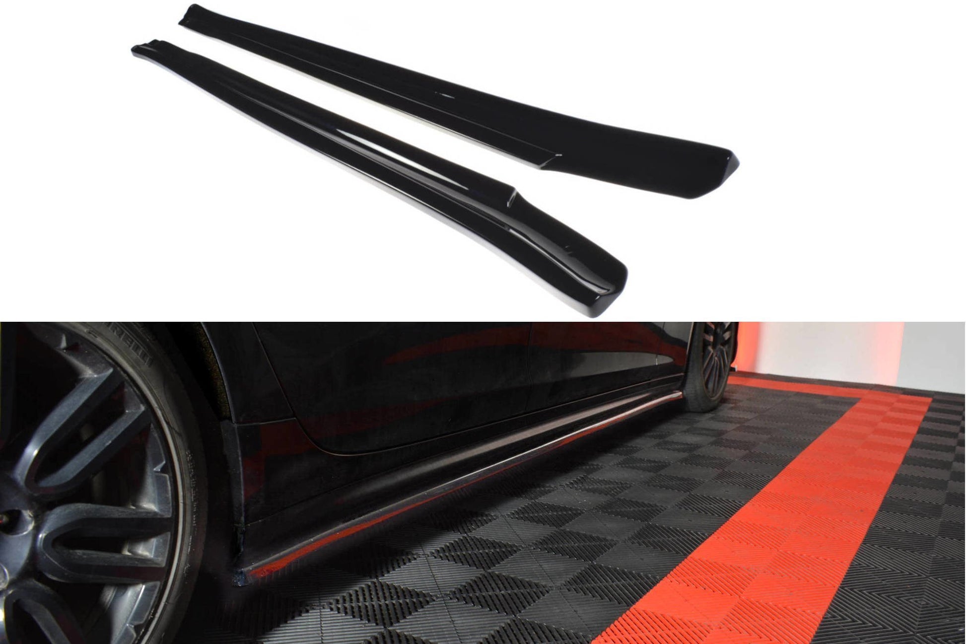 Seitenschweller Ansatz für MASERATI QUATTROPORTE MK.6 vor Facelift schwarz matt