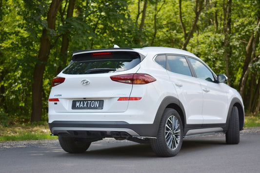Heck Ansatz Flaps Diffusor für Hyundai Tucson Mk3 Facelift schwarz Hochglanz