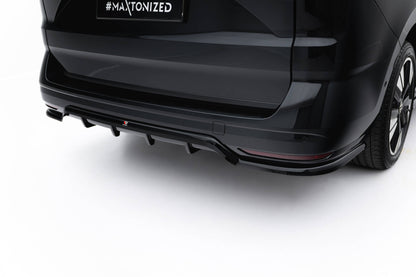 Mittlerer Cup Diffusor DTM Look Heck Ansatz für VW Multivan Long T7 schwarz Hochglanz