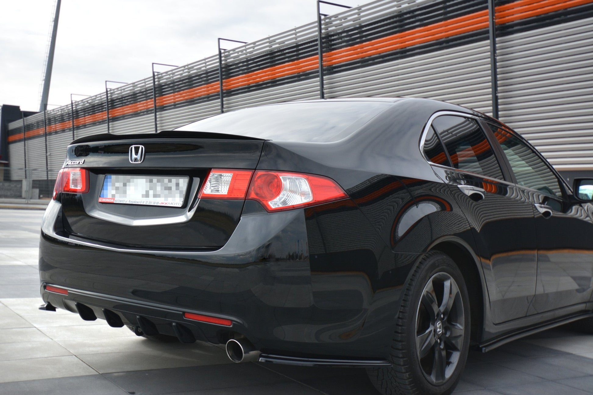 Spoiler CAP für HONDA ACCORD MK8. CU-Serie vor Facelift SEDAN schwarz Hochglanz