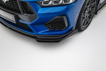 Street Pro Front Ansatz + Flaps für Ford Mustang GT Mk7 schwarz Hochglanz
