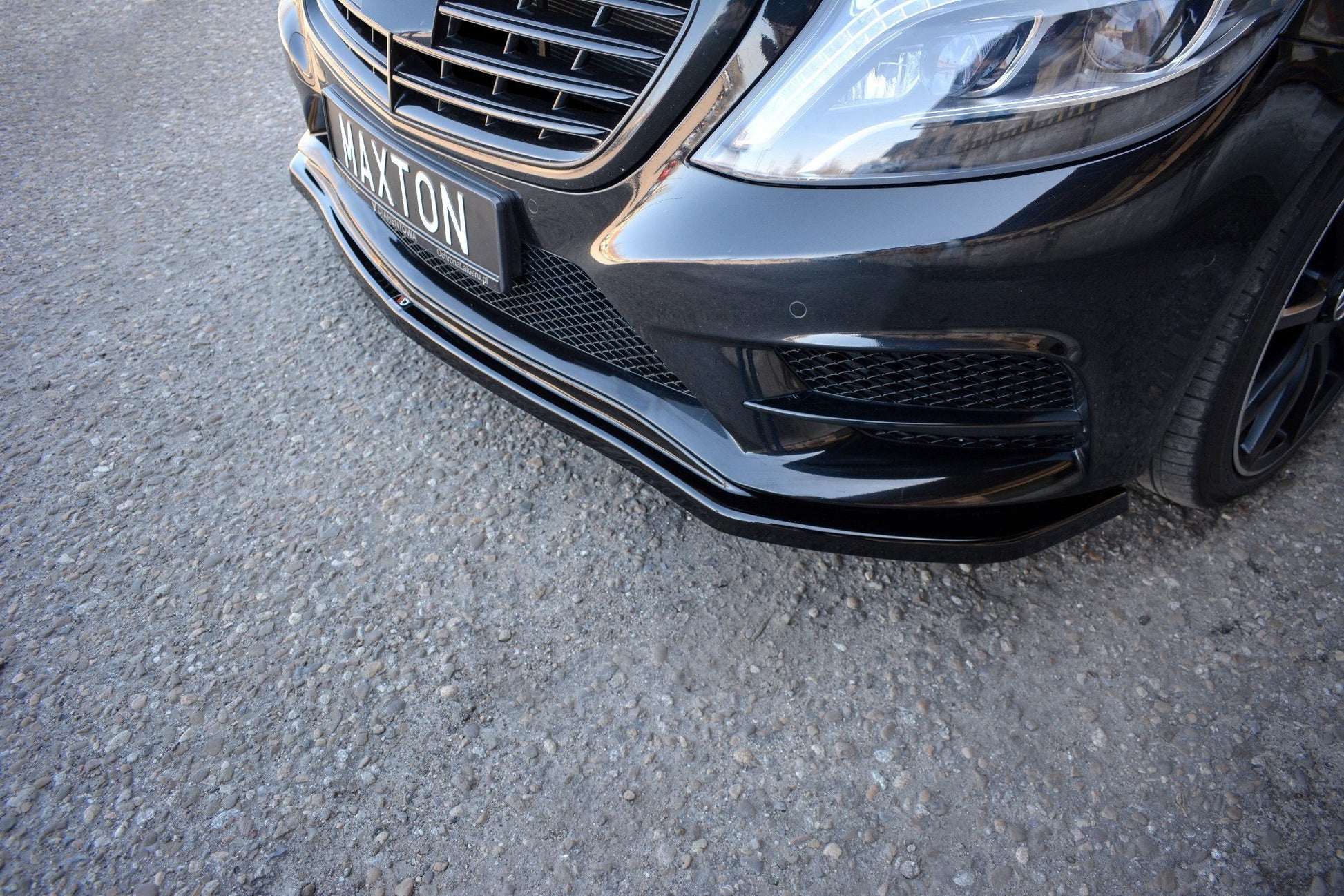 Front Ansatz V.1 für Mercedes S-KLASSE AMG-LINE W222 schwarz Hochglanz