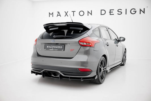 Street Pro Heckschürze + Flaps für Ford Focus ST Mk3 Facelift schwarz Hochglanz