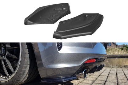 Heck Ansatz Flaps Diffusor für VOLKSWAGEN SCIROCCO MK.3 R FACELIFT schwarz Hochglanz