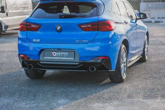 Heck Ansatz Flaps Diffusor für BMW X2 F39 M-Paket schwarz Hochglanz