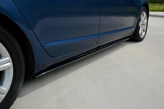 Seitenschweller Ansatz für Audi A6 S-Line C6 / C6 FL schwarz Hochglanz
