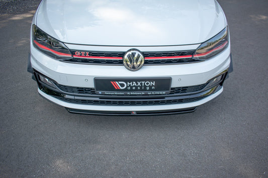 Front Ansatz V.4 für VW Polo GTI / R-line Mk6 schwarz Hochglanz