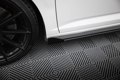 Street Pro Seitenschweller Ansatz + Flaps für VW Jetta GLI Mk7 schwarz Hochglanz