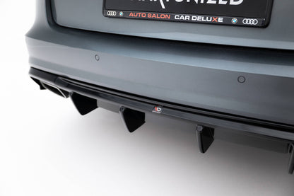 Diffusor Heck Ansatz V.2 für Audi A6 / A6 C7 S-line/ S6 C7 Facelift schwarz Hochglanz