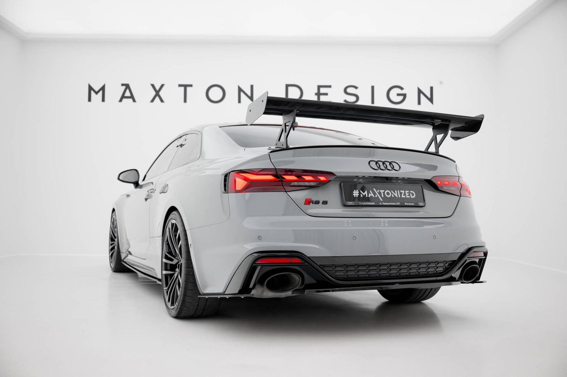 Carbon Spoiler With External Brackets Uprights  V.1 Audi A5 / A5 S-Line / S5 / RS5 Coupe F5 / F5 Facelift
