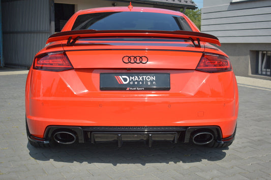 Diffusor Heck Ansatz für Audi TT RS 8S schwarz Hochglanz