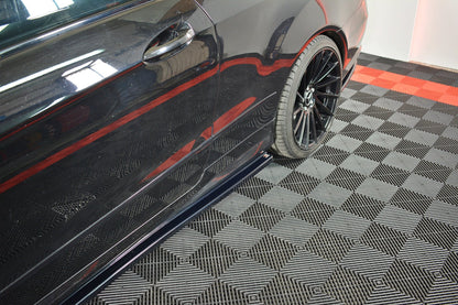 Seitenschweller Ansatz für Mercedes-Benz E-Klasse W207 Coupe AMG-Line schwarz Hochglanz