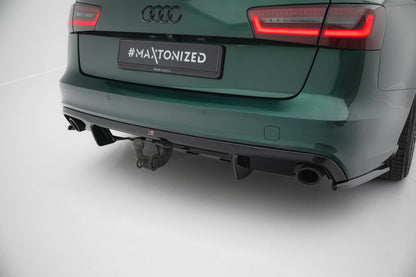 Diffusor Heck Ansatz für Audi A6 S-line Avant C7  schwarz Hochglanz