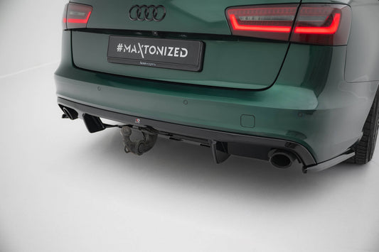 Diffusor Heck Ansatz für Audi A6 S-line Avant C7  schwarz Hochglanz