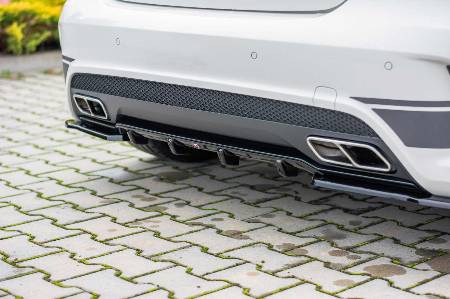 Diffusor Heck Ansatz für Mercedes A45 AMG W176 schwarz Hochglanz