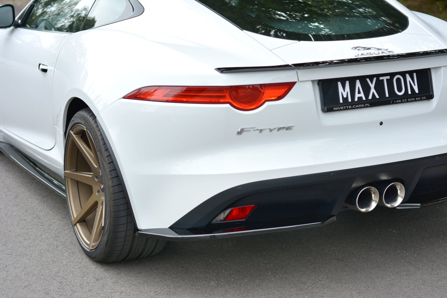Heck Ansatz Flaps Diffusor für JAGUAR F-TYPE schwarz Hochglanz