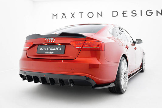 Diffusor Heck Ansatz für Audi A5 S-Line Sportback 8T (Doppelauspuff li.endrohr)