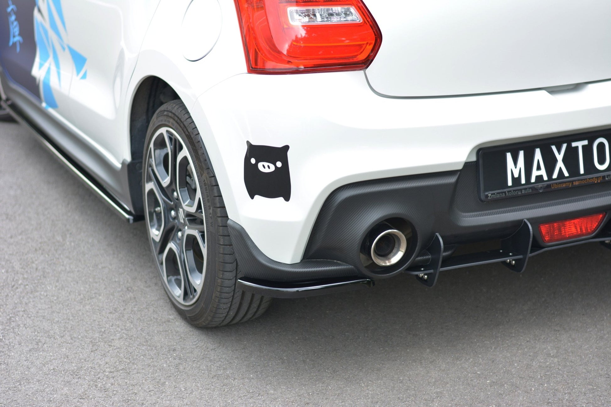 Heck Ansatz Flaps Diffusor für SUZUKI SWIFT 6 SPORT schwarz Hochglanz