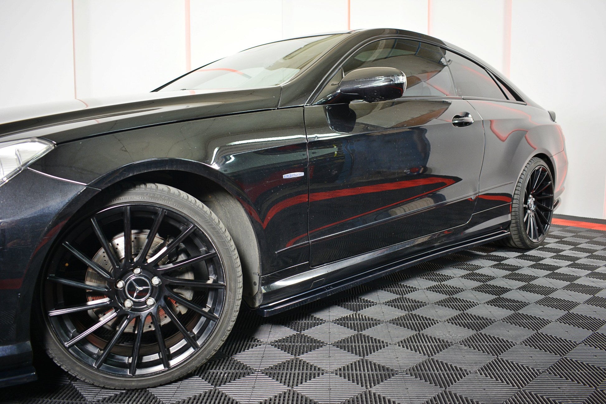 Seitenschweller Ansatz für Mercedes-Benz E-Klasse W207 Coupe AMG-Line schwarz Hochglanz