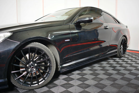 Seitenschweller Ansatz für Mercedes-Benz E-Klasse W207 Coupe AMG-Line schwarz Hochglanz