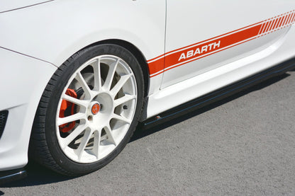 Seitenschweller Ansatz für Abarth  500 Mk1 schwarz Hochglanz