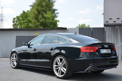 Heck Ansatz Flaps Diffusor für Audi A5 S-Line 8T FL Sportback  schwarz Hochglanz
