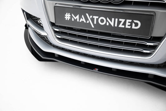 Street Pro Front Ansatz für +Flaps für + Flaps Audi TT S / TT S-Line 8J Facelift schwarz Hochglanz