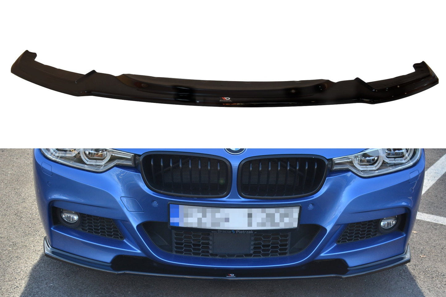 Front Ansatz für BMW 3er M-Paket F30 / F30 Facelift schwarz Hochglanz