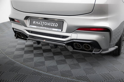 Mittlerer Cup Diffusor DTM Look Heck Ansatz für BMW X4 M F98 schwarz Hochglanz