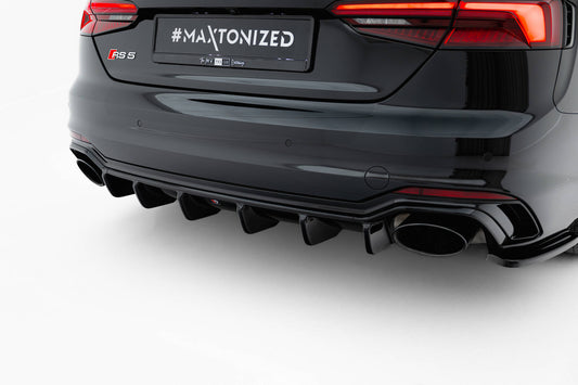 Diffusor Heck Ansatz für Audi RS5 Coupe / Sportback F5 schwarz Hochglanz