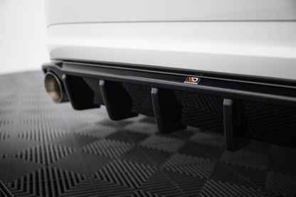 Diffusor Heck Ansatz für Volkswagen Jetta GLI Mk7 schwarz Hochglanz