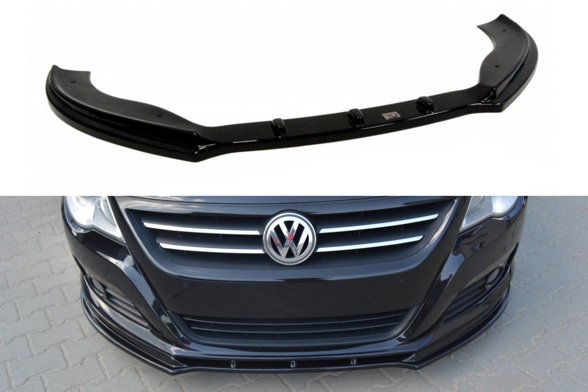 Front Ansatz für VW PASSAT CC vor Facelift, STANDARD STOßSTANGE Carbon Look